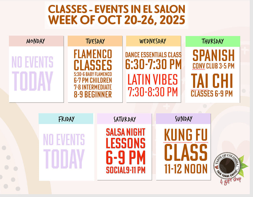 Calendar of Classes - Events in El Salon