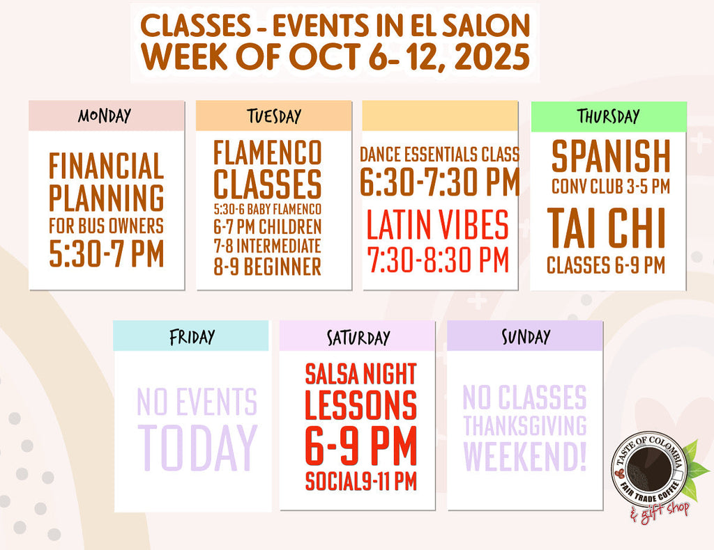 Calendar of Classes - Events in El Salon