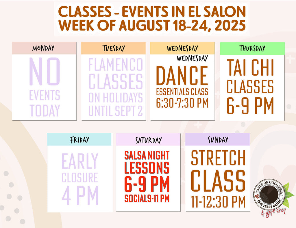 Calendar of Classes & Events El Salon (studio)